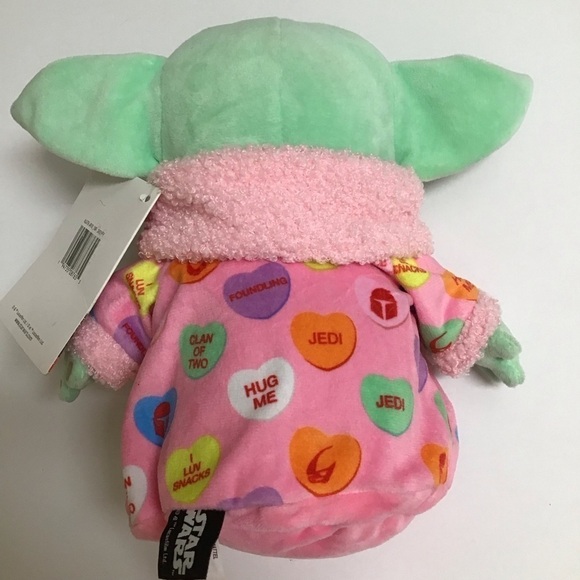 Star Wars Mandalorian Grogu Valentine Hearts Disney Plush 9" Baby Yoda Mattel - Picture 5 of 15